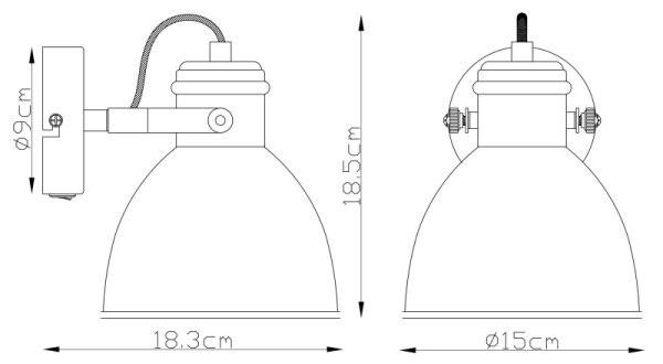 Globo 54018-1S - Стенен прожектор, луна WIHO 1xE27/40W/230V