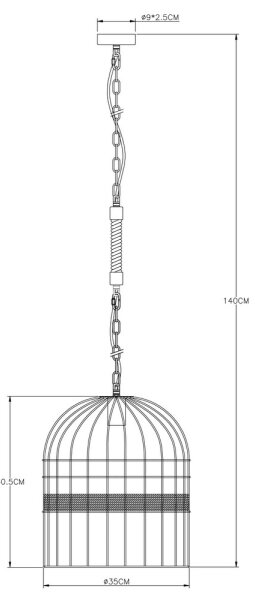 Globo 15677H1 - Висящ полилей HALIA 1xE27/60W/230V