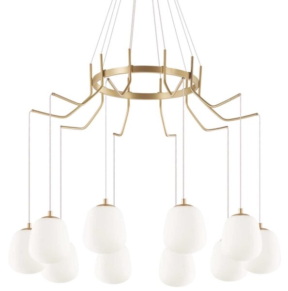 Ideal Lux - LED Пендел KAROUSEL 10xG9/3W/230V Ø 82,5 см месинг