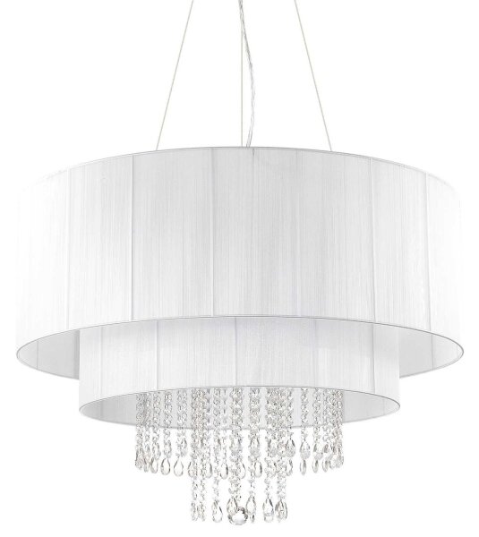 Ideal Lux - Кристален пендел OPERA 10xE27/60W/230V Ø 90 см бял