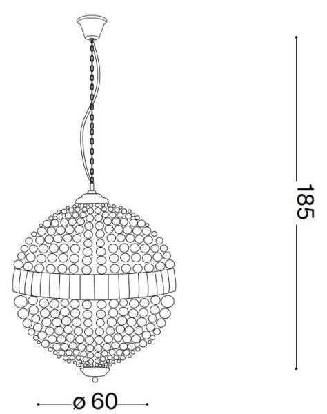 Ideal Lux - LED Кристален пендел LUXOR 12xG9/3W/230V Ø 60 см прозрачен