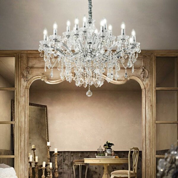 Ideal Lux - Кристален пендел FLORIAN 18xE14/40W/230V Ø 86 см прозрачен