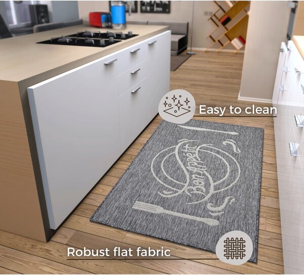 Сиво-бежов килим 92x150 cm Cucina – Hanse Home