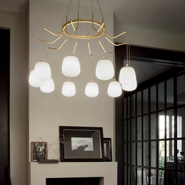 Ideal Lux - LED Пендел KAROUSEL 10xG9/3W/230V Ø 82,5 см месинг