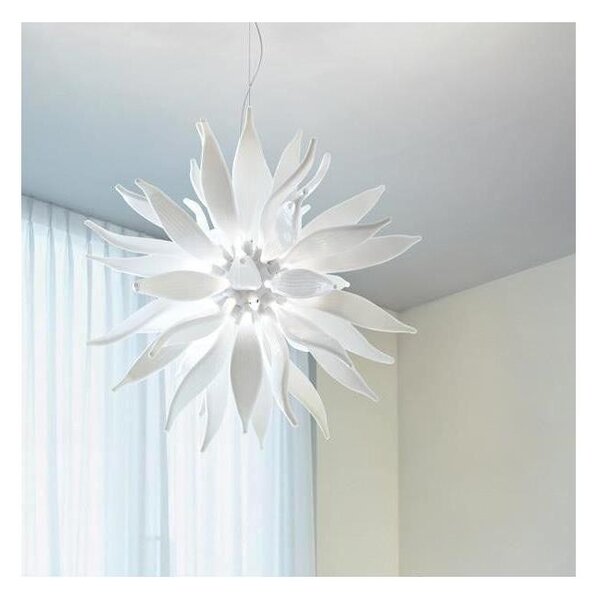 Ideal Lux - LED Пендел LEAVES 12xG9/3W/230V Ø 80 см бял