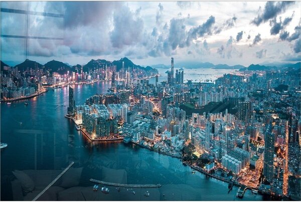 Картина върху стъкло 100x70 cm Hongkong - Wallity