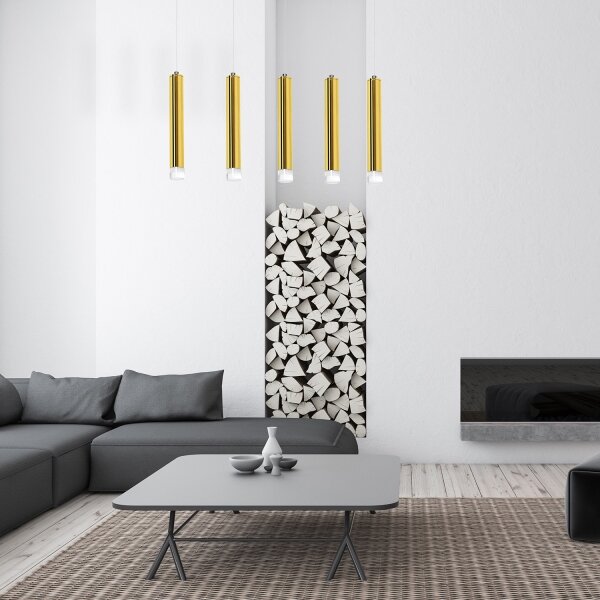 LED Висящ полилей GOLDIE 5xLED/25W/230V златист