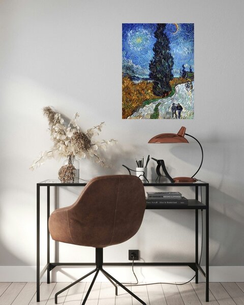 Репродукция на картина 45x60 cm Country road in Provence by night - Fedkolor