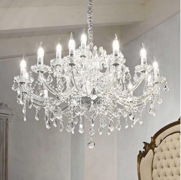 Ideal Lux - Кристален пендел NAPOLEON 18xE14/40W/230V Ø 96 см хром