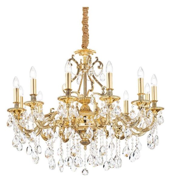 Ideal Lux - Кристален пендел GIOCONDA 12xE14/40W/230V Ø 90 см златист