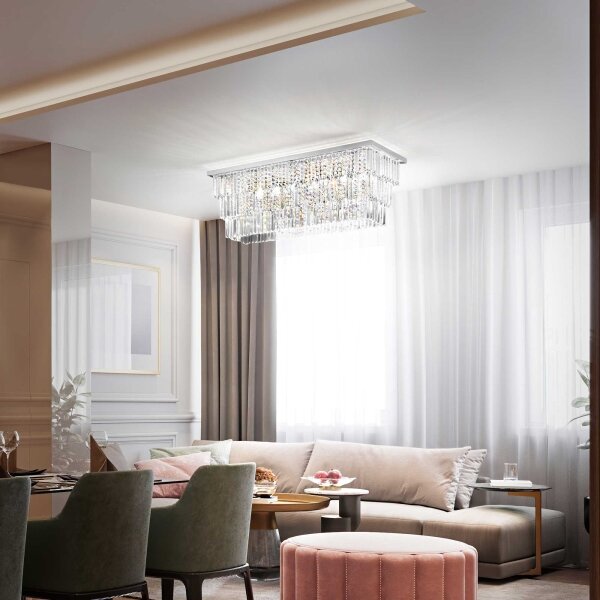 Ideal Lux - Таванно осветително тяло MARTINEZ 8xE14/40W/230V лъскав хром