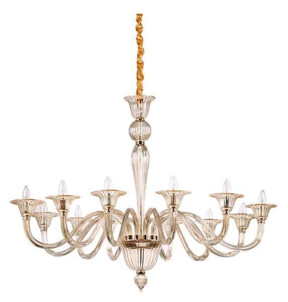 Ideal Lux - Пендел BRIGITTA 12xE14/40W/230V Ø 120 см месинг