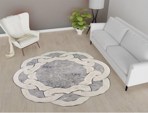 Сив кръгъл килим ø 80 cm - Vitaus