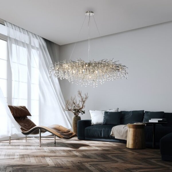 Paul Neuhaus 2031-55 - Пендел ICICLE 15xG9/40W/230V 75x150 см хром