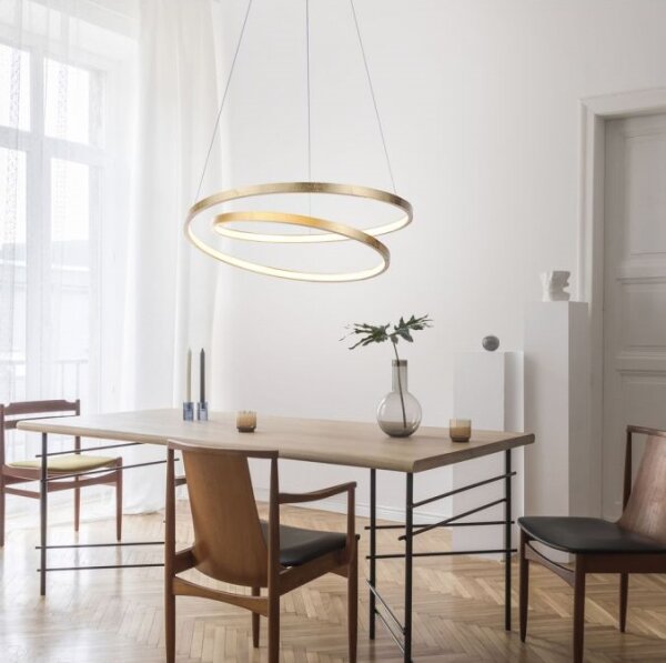 Paul Neuhaus 2472-12 - LED Димируем висящ полилей ROMAN LED/30W/230V златист