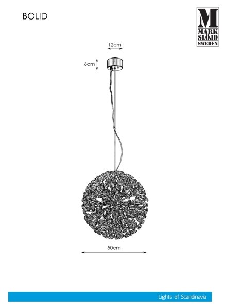 Markslöjd 108101 - Висящ кристален полилей BOLID 9xG9/20W/230V