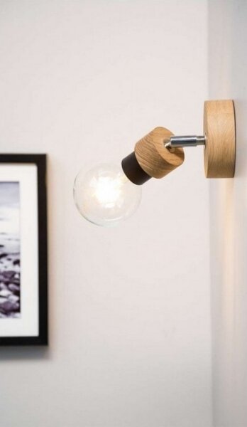 Spot-Light 2834174 - Стенно спот осветително тяло MARJOLAINE 1xE27/25W/230V дъб