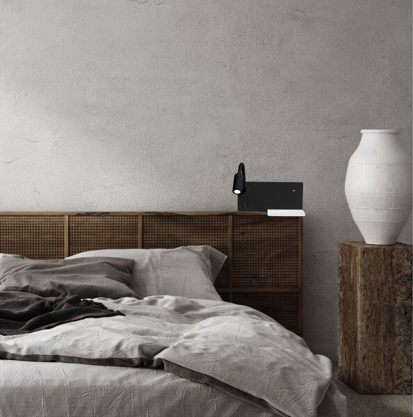 LED стенен аплик SHELF LED/4W+LED/5W+LED/2W/230V черен