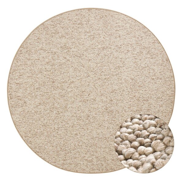 Светлокафяв кръгъл килим ø 133 cm Wolly – BT Carpet