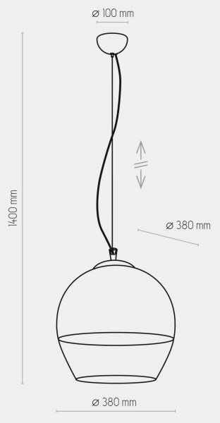 Висящ полилей BOULETTE 1xE27/60W/230V златист