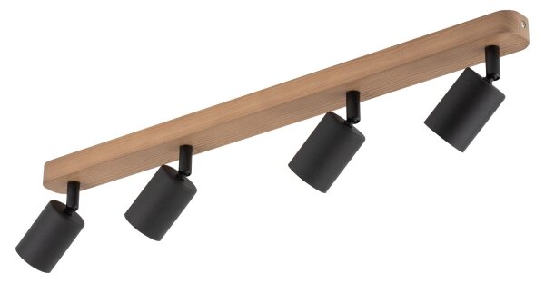 Спот TOP WOOD 4xGU10/10W/230V черен/дървен