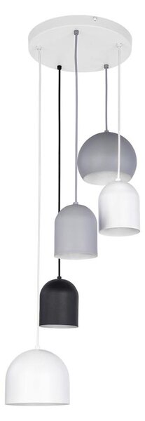 Пендел TEMPRE 5xE27/15W/230V бял/сив/черен