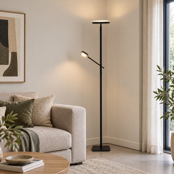 Modern Floor Lamp Black incl. Dimmable LED - Divana