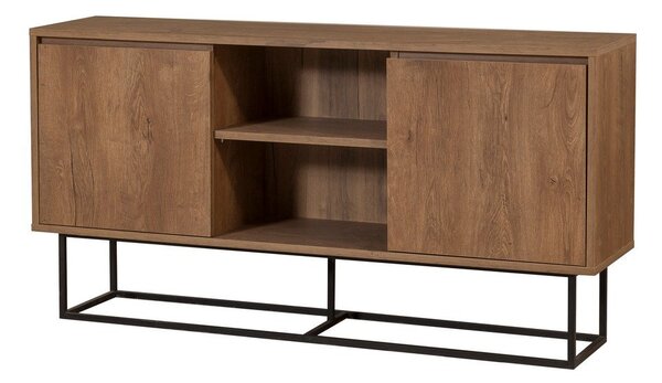 Нисък скрин от декор от орех в естествен цвят 140x72 cm Rodez – Kalune Design