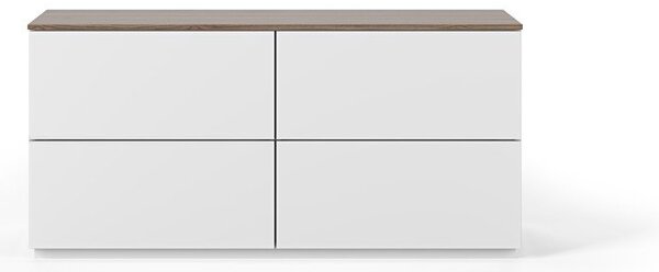 Нисък скрин в бяло/кафяво с размери 120x54 cm Join - TemaHome
