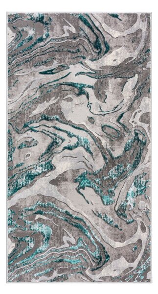 Сив/тюркоаз килим 80x150 cm Marbled – Flair Rugs