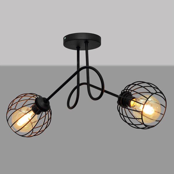 Повърхностен полилей OXFORD 2xE27/15W/230V черен