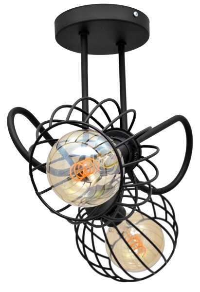Повърхностен полилей OXFORD 2xE27/15W/230V черен