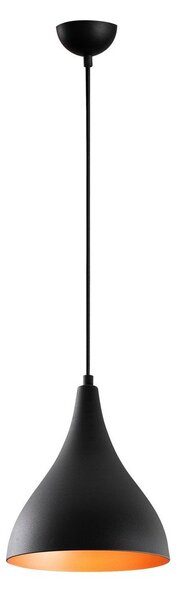 Черно висящо осветително тяло с метален абажур ø 22 cm Sağlam – Opviq lights