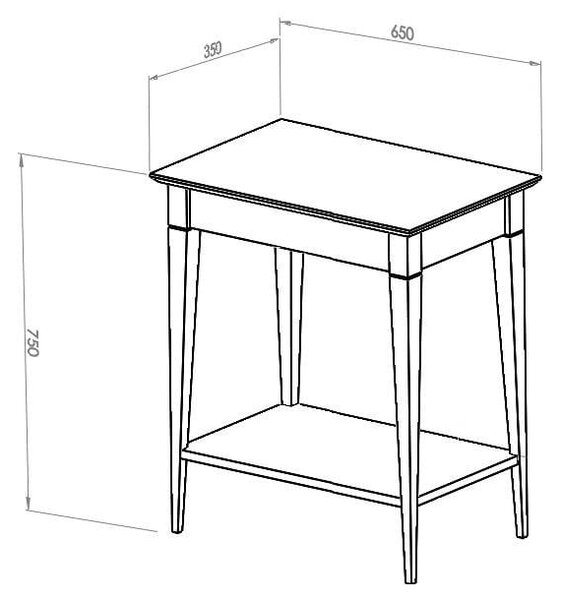Бяла конзолна маса , ширина 65 cm Mimo - Ragaba