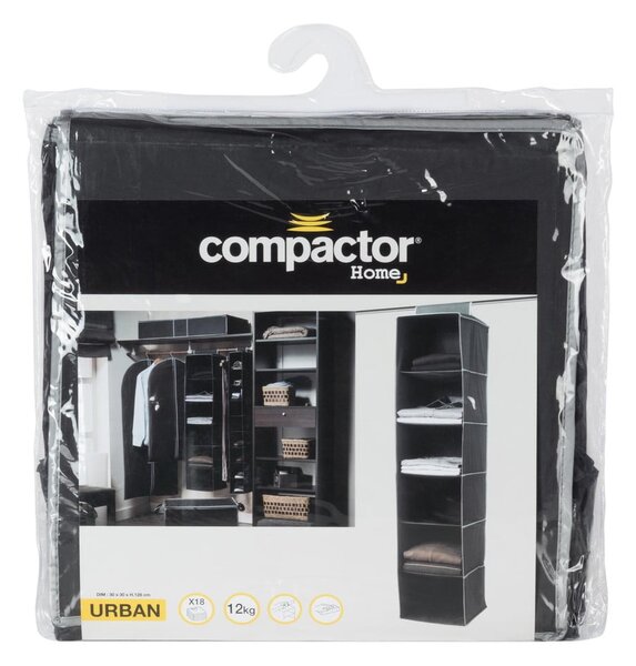 Черен висящ органайзер с 6 отделения Дрехи Така Urban - Compactor