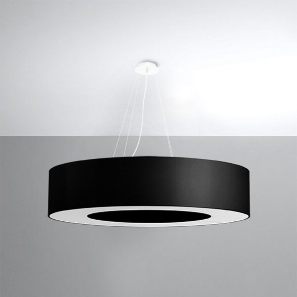Sollux SL.0796 - Висящ полилей SATURNO 8xE27/60W/230V ⌀ 90см черен