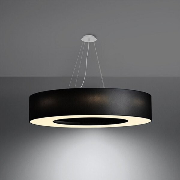 Sollux SL.0796 - Висящ полилей SATURNO 8xE27/60W/230V ⌀ 90см черен