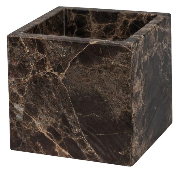 Тъмнокафяв мраморен органайзер за баня за памучни тампони Marble – Mette Ditmer Denmark