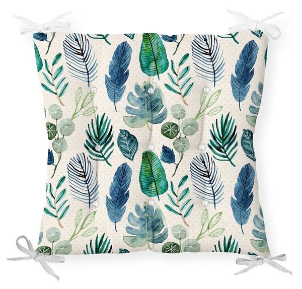 Възглавница за седалка на стол Navy Flower, 40 x 40 cm - Minimalist Cushion Covers