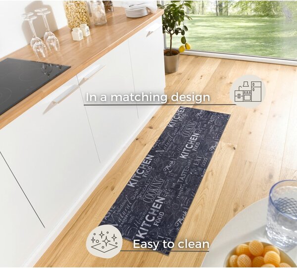 Черен килим 50x150 cm Wild Kitchen Board - Hanse Home