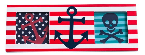 Червена дървена рамка 24x9 cm Pirate - Premier Housewares