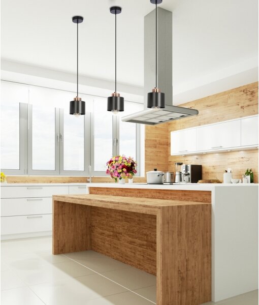 Висящ полилей OLENA 1xE27/60W/230V черен