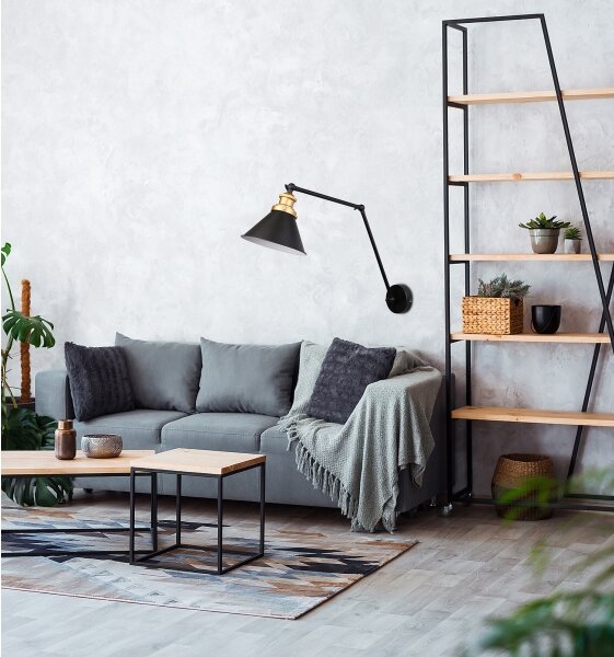 Аплик FUNDO 1xE27/40W/230V черен/златист