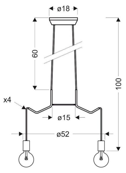 Висящ полилей BASSO 4xE27/40W/230V бял