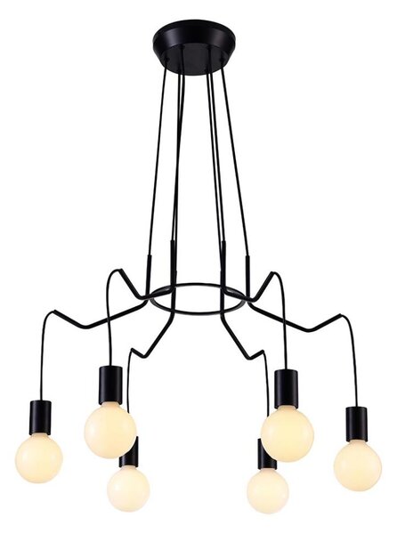 Висящ полилей BASSO 6xE27/40W/230V черен