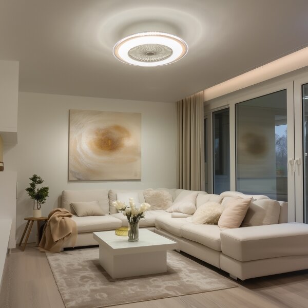 Brilagi - LED Димируема лампа с вентилатор RONDA LED/48W/230V бял + д.у