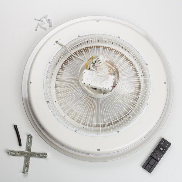 Brilagi - LED Димируема лампа с вентилатор RONDA LED/48W/230V сребрист + д.у