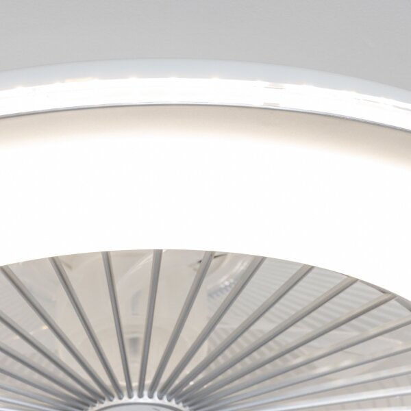 Brilagi - LED Димируема лампа с вентилатор RONDA LED/48W/230V сребрист + д.у