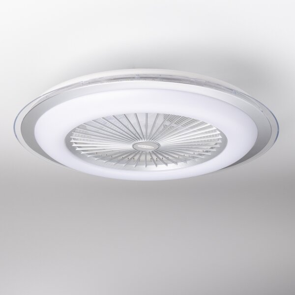 Brilagi - LED Димируема лампа с вентилатор RONDA LED/48W/230V сребрист + д.у
