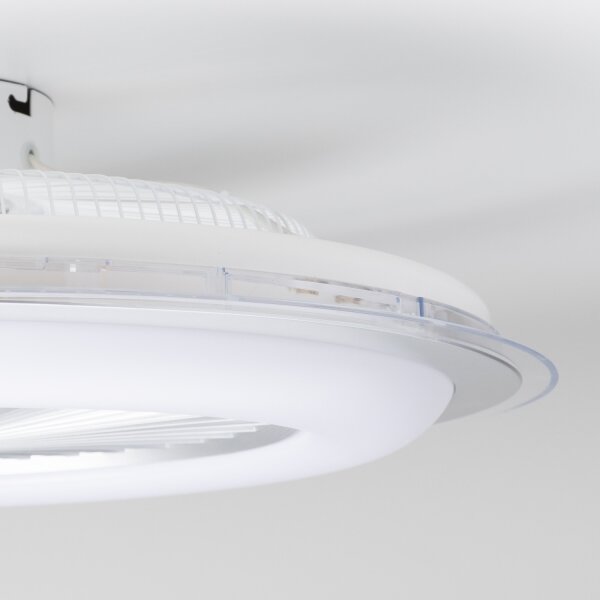 Brilagi - LED Димируема лампа с вентилатор RONDA LED/48W/230V сребрист + д.у